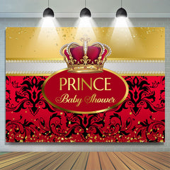 Prinz babydusche Rot Gold Funkeln Party Hintergrund für Mädchen