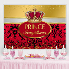 Prinz babydusche Rot Gold Funkeln Party Hintergrund für Mädchen
