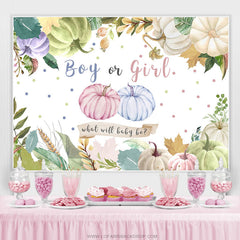 Kürbis Herbst Thema Geschlecht Aufdecken Babydusche Hintergrund