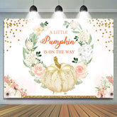 Kürbis Ist An Der Weg Blumen Babydusche Hintergrund