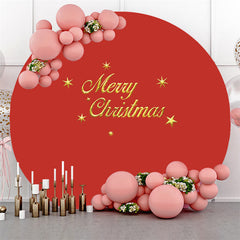 Rein Rot Thema Gold Fröhlich Weihnachten Kreis Hintergrund