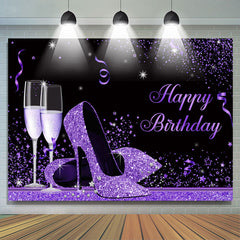 Lila Und Schwarz Funkeln High-Heel Mit Kelch Hintergrund