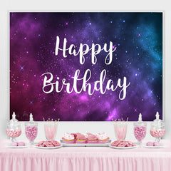 Lila Und Blau Sternenklar Nacht Glücklich Geburtstag Hintergrund