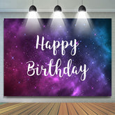 Lila Und Blau Sternenklar Nacht Glücklich Geburtstag Hintergrund