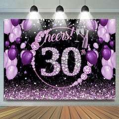 Lila Und Funkeln Beifall Zu 30 Geburtstag Hintergrund