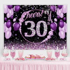 Lila Und Funkeln Beifall Zu 30 Geburtstag Hintergrund