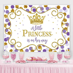 Lila Und Golden Krone Prinzessin babydusche Hintergrund