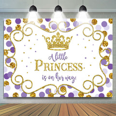 Lila Und Golden Krone Prinzessin babydusche Hintergrund