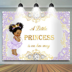 Lila Und Golden Diamant babydusche Hintergrund Mädchen