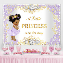 Lila Und Golden Diamant babydusche Hintergrund Mädchen