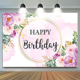 Lila Und Rosa Blumen Glücklich Geburtstag Hintergrund für Mädchen