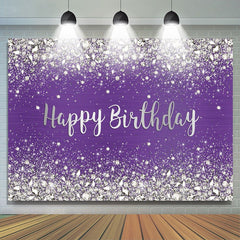 Lila Und Glänzend Bokeh Punkte Glücklich Geburtstag Hintergrund