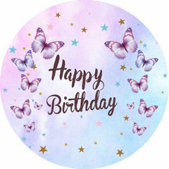 Lila Schmetterling Sterne Geburtstag Runden Hintergrund Bausatz