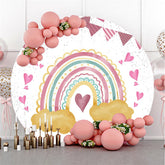 Lila Flagge Mit Regenbogen Wolke Kreis Hintergrund Für Party