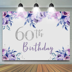 Lila Blumen Funkeln Glücklich 60 Geburtstag Hintergrund