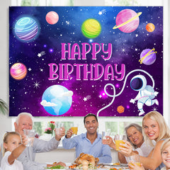 Lila Galaxis Niedlich Planet Rosa Glücklich Geburtstag Hintergrund