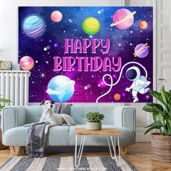 Lila Galaxis Niedlich Planet Rosa Glücklich Geburtstag Hintergrund