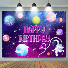 Lila Galaxis Niedlich Planet Rosa Glücklich Geburtstag Hintergrund