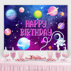 Lila Galaxis Niedlich Planet Rosa Glücklich Geburtstag Hintergrund