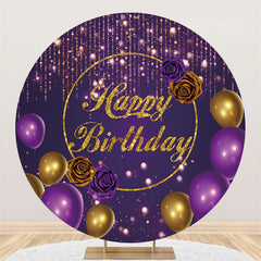 Lila Golden Ballon Rose Geburtstag Kreis Hintergrund