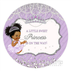 Lila Silber Funkeln Prinzessin Runden Babydusche Hintergrund