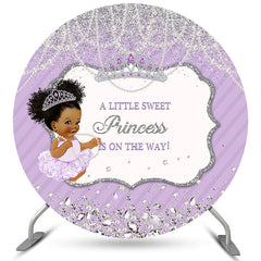 Lila Silber Funkeln Prinzessin Runden Babydusche Hintergrund