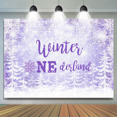 Lila Schneeflocke Winter Eins Derland Hintergrund Für Mädchen