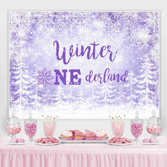Lila Schneeflocke Winter Eins Derland Hintergrund Für Mädchen