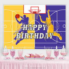 Lila Gelb Basketball Superstar Geburtstag Hintergrund