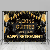 Aufgeben Gold Funkelnd Schwarz Ruhestand Party Hintergrund