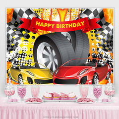 Rennwagen Heiß Rad Glücklich Geburtstag Hintergrund für Männer