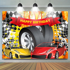 Rennwagen Heiß Rad Glücklich Geburtstag Hintergrund für Männer