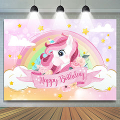 Regenbogen Und Wolke Rosa Einhorn Themenorientiert Geburtstag Hintergrund