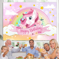 Regenbogen Und Wolke Rosa Einhorn Themenorientiert Geburtstag Hintergrund