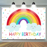 Regenbogen Und Wolken Glücklich Geburtstag Hintergrund für Kinder