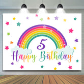Regenbogen Und Bunt Sterne Glücklich 5 Geburtstag Hintergrund