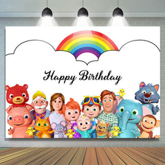 Regenbogen Karikatur Party Dekor Hintergrund für Geburtstag