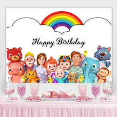 Regenbogen Karikatur Party Dekor Hintergrund für Geburtstag