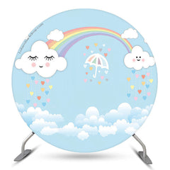 Regenbogen Wolke Blau Himmel Geburtstag Runden Hintergrund Abdeckung