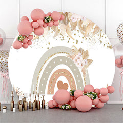 Regenbogen Herz Boho Blumen Runden Babydusche Hintergrund