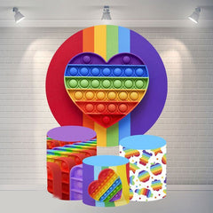 Regenbogen Liebe Pop Es Kreis Glücklich Geburtstag Hintergrund