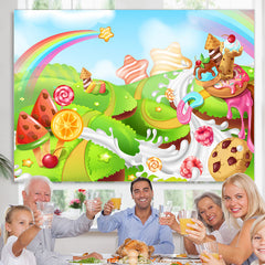 Regenbogen Stern Süßigkeitenland Glücklich Geburtstag Hintergrund