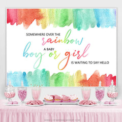Regenbogen Themenorientiert Geschlecht Aufdecken Babydusche Hintergrund