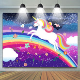 Regenbogen Einhorn Nacht Glitzer Geburtstagsparty Hintergrund