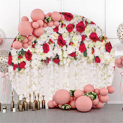 Rot Und Weiß Blumen Runden Hochzeit Szenen Hintergrund