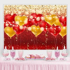 Rot Und Gelb Luftballons Funkeln Geburtstag Party Hintergrund