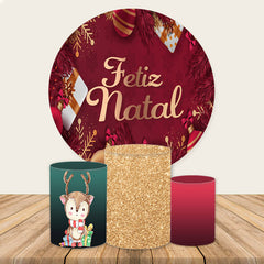 Rot Fekirnatal Fröhlich Weihnachten Kreis Hintergrund Bausatz