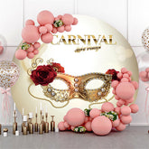 Rot Blumen Gold Maske Runden Karneval Party Hintergrund