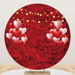 Rot Voll Von Rose Und Herz Luftballons Kreis Hintergrund