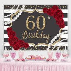 Rot Rose Dunkel Gery Funkeln Glücklich 60 Geburtstag Hintergrund